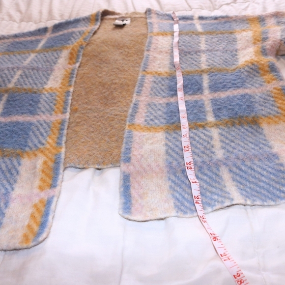 Rain + Rose Soft textured Plaid Comfy Sweater Cardigan Medium, Nordstrom - Picture 5 of 8